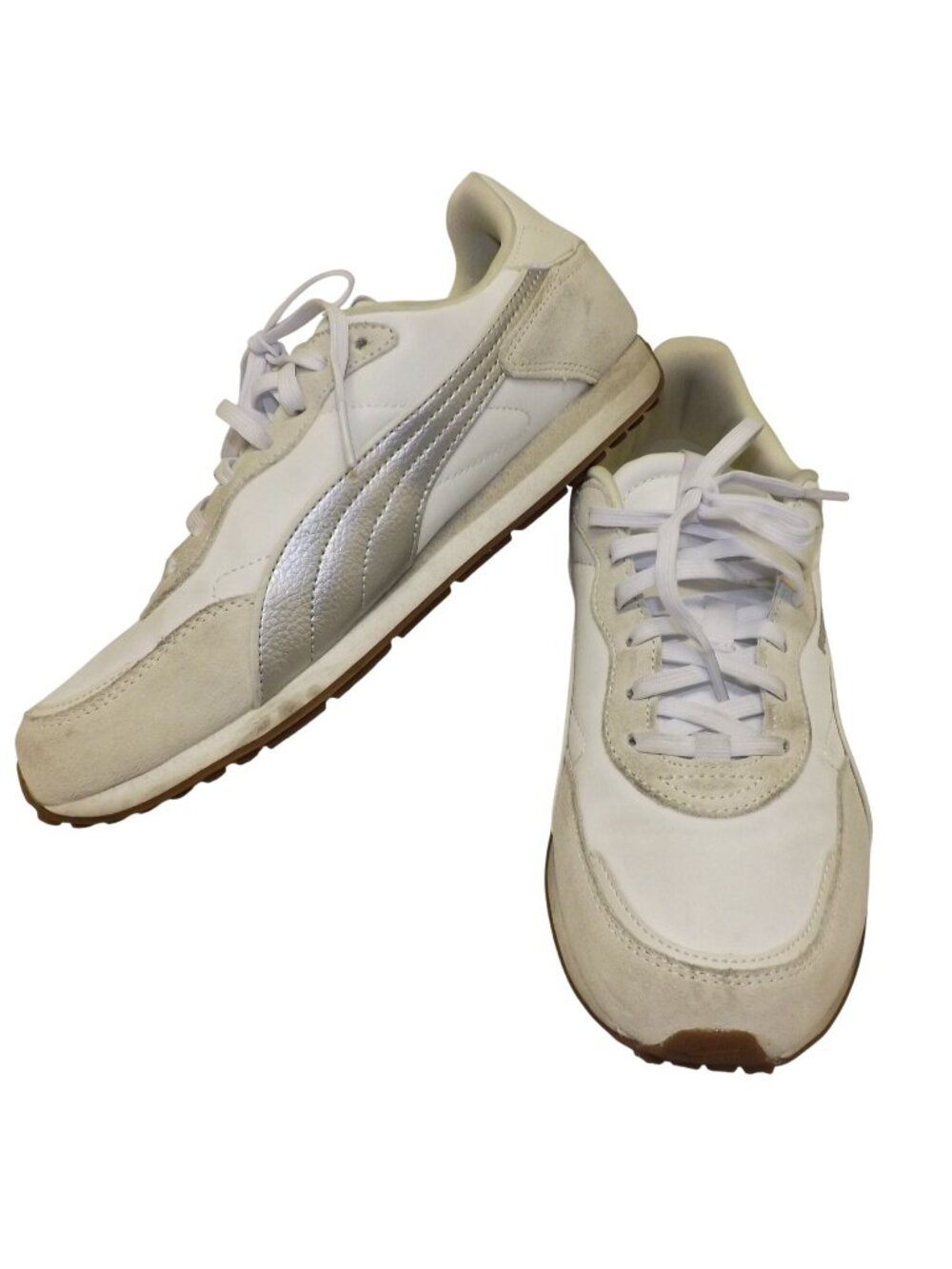 Puma Womens St Miler Sneakers White Silver Classic Sz 9 Softfoam Plus Inner Sole
